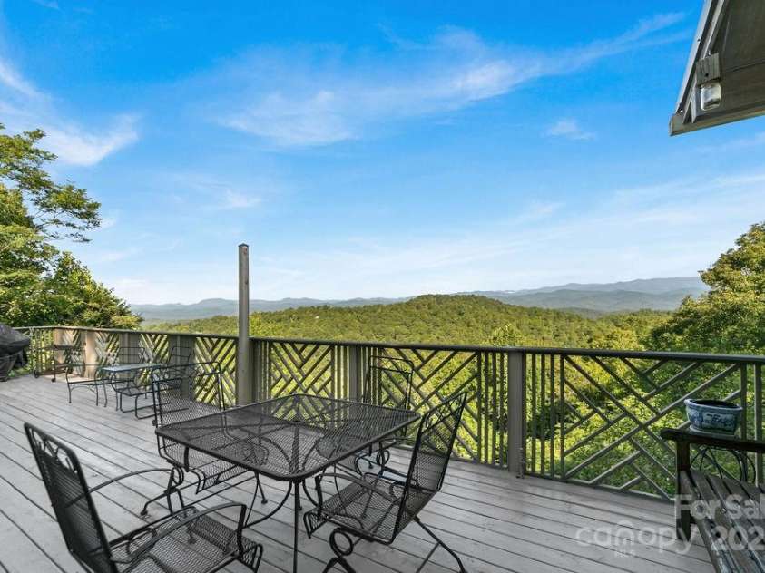499 Unvdatlvi Court, Brevard, NC 28712.  MLS# CAR4234754, YatesRealty ID 2308. Main Deck and Long Distance View