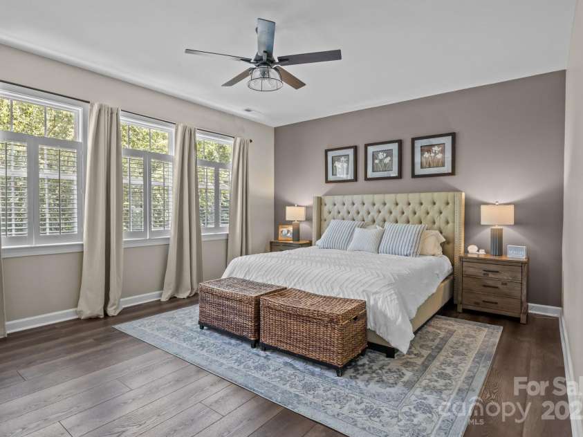 9412 Rosalyn Glen Road, Cornelius, NC 28031.  MLS# CAR4268548, YatesRealty ID 23086. Large Primary with plantation shutters.