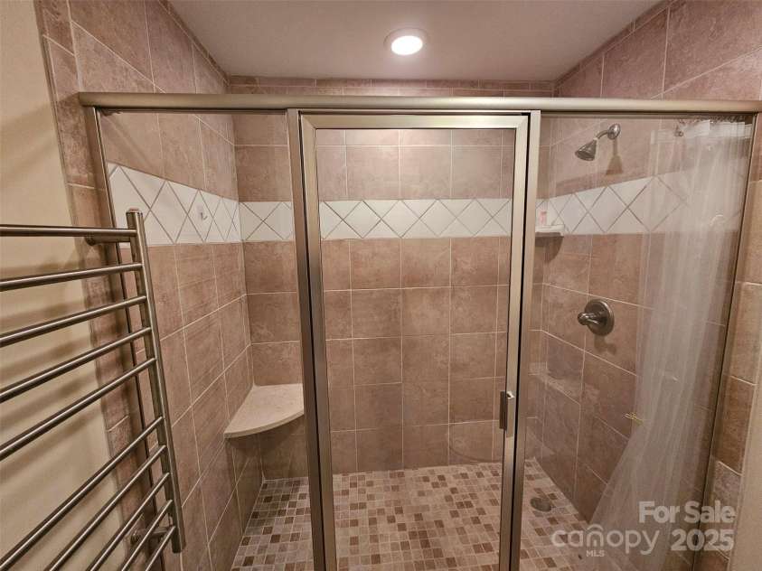 7329 Winery Lane, Charlotte, NC 28227.  MLS# CAR4265924, YatesRealty ID 23093. Walk in Shower with towel warmer