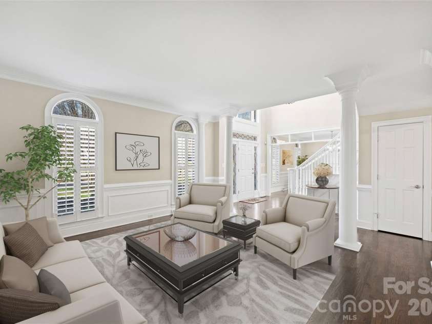 5242 Colony Road, Charlotte, NC 28226.  MLS# CAR4337225, YatesRealty ID 23103. Front Living Room