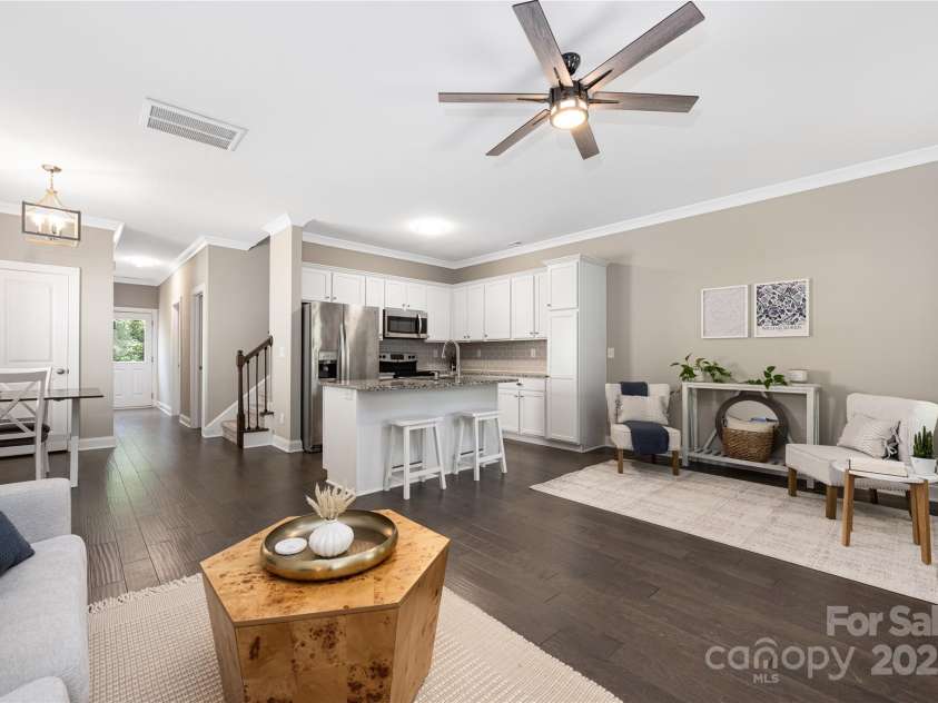 12220 Huntersville Concord Road, Huntersville, NC 28078.  MLS# CAR4265142, YatesRealty ID 23109. Kitchen and Living Room