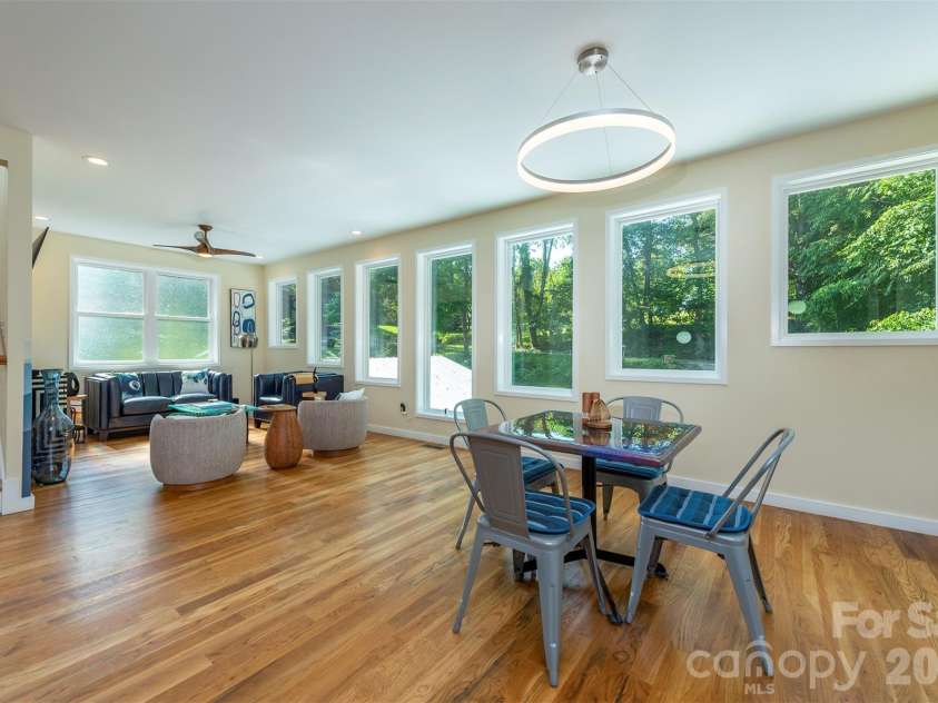 84 West Street, Weaverville, NC 28787.  MLS# CAR4334838, YatesRealty ID 23114. Dining Area and Living Room