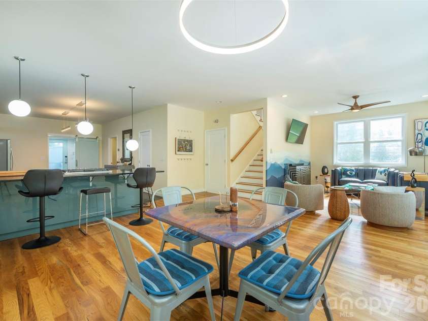 84 West Street, Weaverville, NC 28787.  MLS# CAR4334838, YatesRealty ID 23114. Super Spacious Main Floor Kitchen > Dining > Entertainment at its Best