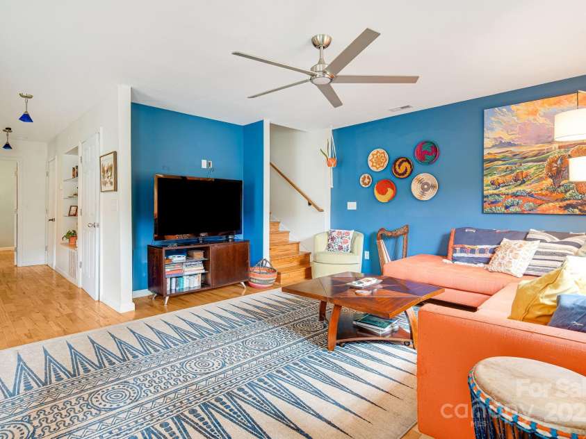 25 Frannys Farm Road, Leicester, NC 28748.  MLS# CAR4269407, YatesRealty ID 23129. Main level living room