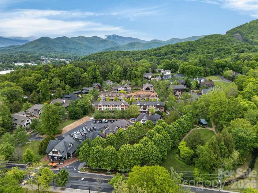 18 Wordsworth Road, Black Mountain, NC 28711.  MLS# CAR4377093, YatesRealty ID 23137. Birds eye view of the Village of Cheshire