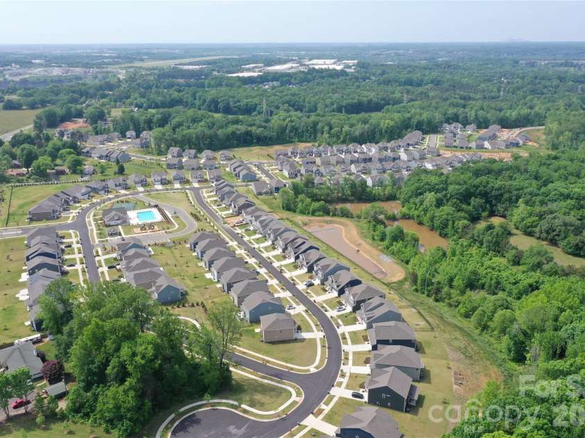 650 Downshire Road, Concord, NC 28027.  MLS# CAR4363246, YatesRealty ID 23152. Sky view of community