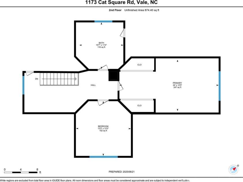 1173 Cat Square Road, Vale, NC 28168.  MLS# CAR4274063, YatesRealty ID 23159. Upstairs is heated, cooled and finished, but ceiling height is slightly less than 7'.