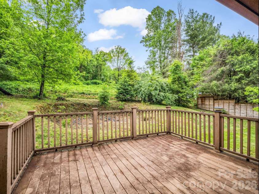 11 Deer Run Drive, Asheville, NC 28803.  MLS# CAR4377673, YatesRealty ID 23171. Rear Deck overlooking backyard