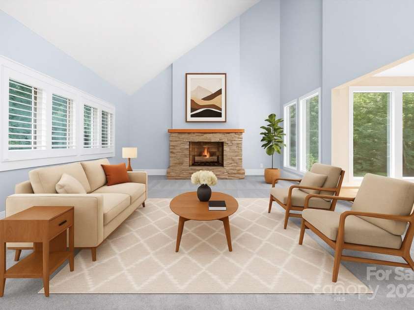 512 Saint Cloud Drive, Statesville, NC 28625.  MLS# CAR4286600, YatesRealty ID 23201. Virtual staging of living area.