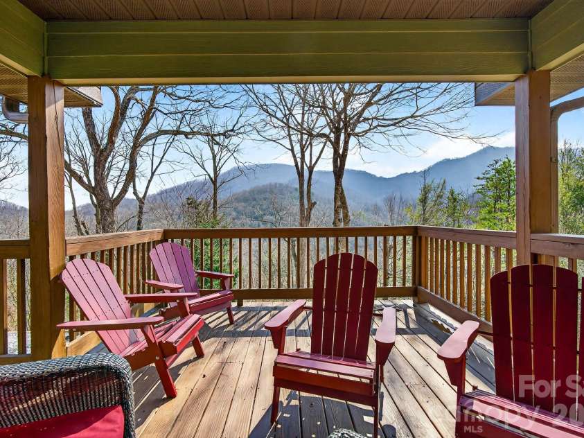 99 Margaret Drive, Leicester, NC 28748.  MLS# CAR4344574, YatesRealty ID 2323. Back Deck with Gorgeous Views