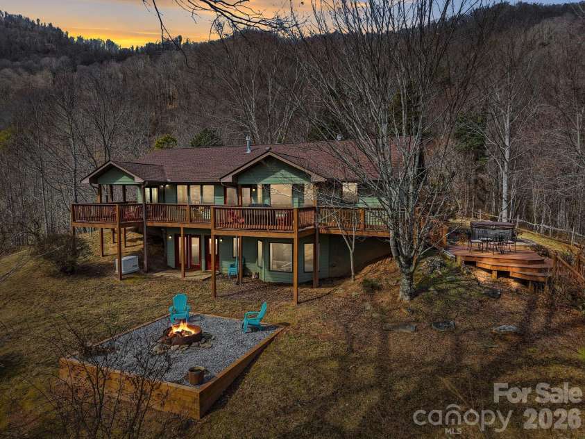 99 Margaret Drive, Leicester, NC 28748.  MLS# CAR4344574, YatesRealty ID 2323. Dusk