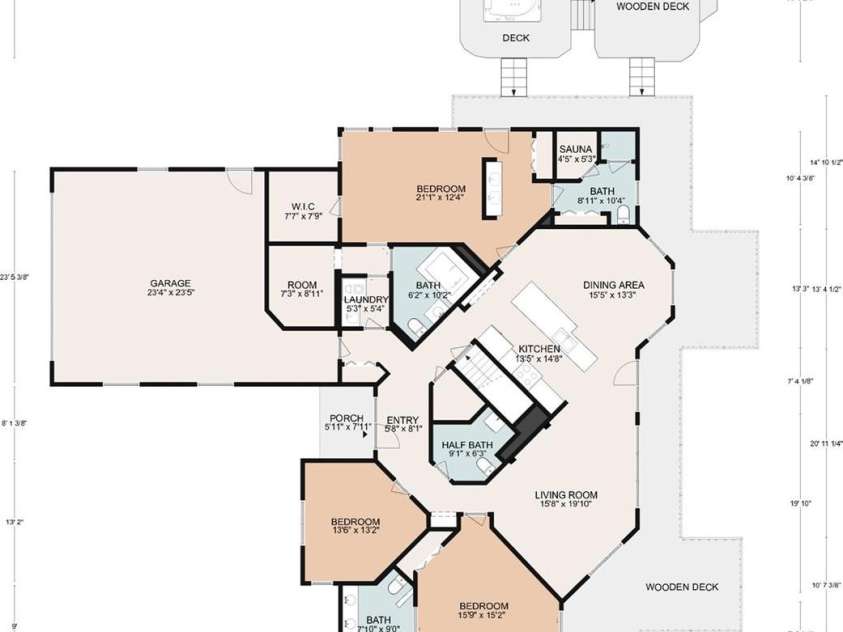 99 Margaret Drive, Leicester, NC 28748.  MLS# CAR4344574, YatesRealty ID 2323. Main Level Floor Plan