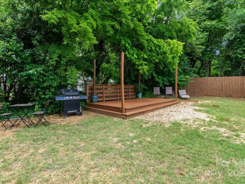 1201 Pegram Street, Charlotte, NC 28205.  MLS# CAR4257783, YatesRealty ID 23234. 10x16 Deck, additional backyard space for entertaining