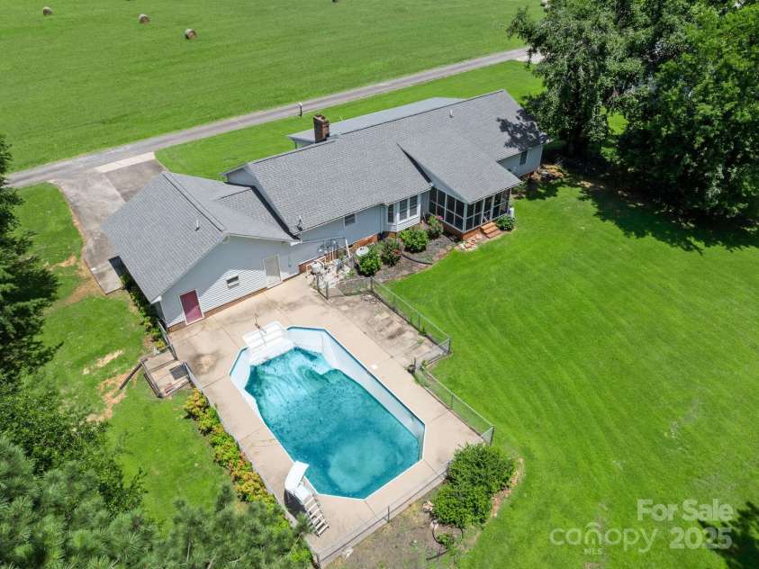 121 Maude Road, Gaffney, SC 29340.  MLS# CAR4274069, YatesRealty ID 23246. Aerial of Pool & Rear