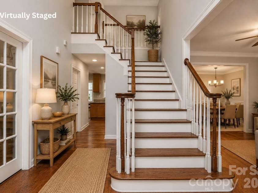 3208 Bur Oak Drive, Gastonia, NC 28056.  MLS# CAR4380752, YatesRealty ID 23261. Inviting Staircase