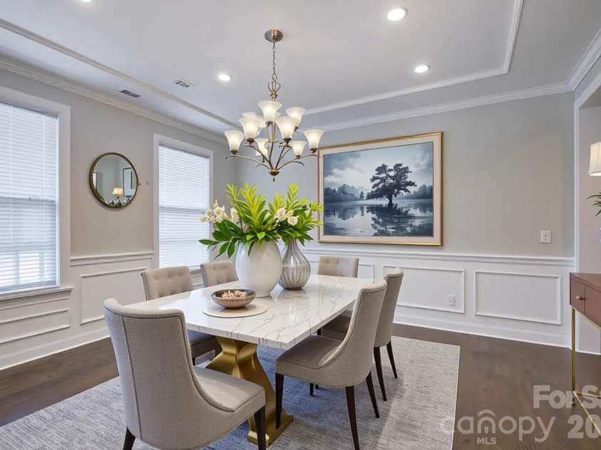 15417 Cimarron Hills Lane, Charlotte, NC 28278.  MLS# CAR4394645, YatesRealty ID 23264. Virtually staged dining room