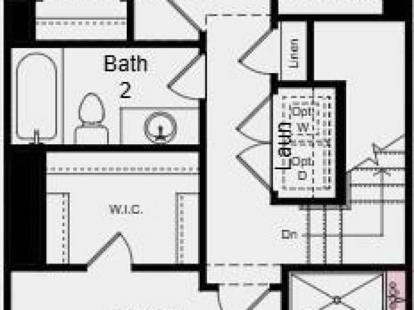 1820 Alexander Village Main Drive, Charlotte, NC 28262.  MLS# CAR4381381, YatesRealty ID 23284. Upper Level Floor Plan - Additional Highlights Include: Storage at 2nd floor, ledge at primary bath, upgrade cabinet hardware, pendant lights over kitchen island, quick tread at stairs, and open railing a