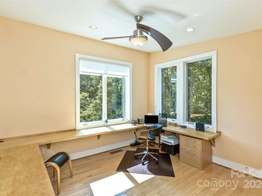 404 Amanda Drive, Mars Hill, NC 28754.  MLS# CAR4232022, YatesRealty ID 2330. A second bedroom upstairs, now used as office, with built in desk