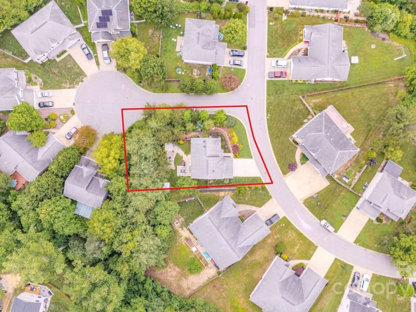 36 Stone River Drive, Asheville, NC 28804.  MLS# CAR4268666, YatesRealty ID 23301. Aerial view of approximate parcel location, not a survey.
