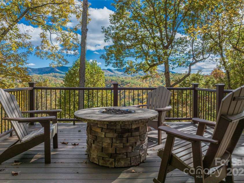 1987 Rabbit Hop Road, Spruce Pine, NC 28777.  MLS# CAR4270357, YatesRealty ID 23328. Views looking south from the main residence back deck