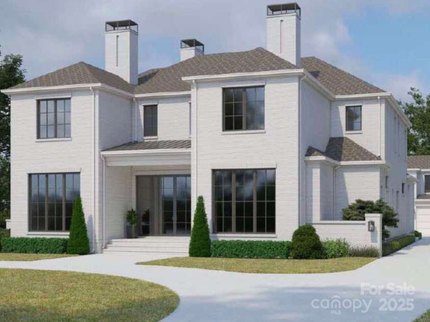 1436 Queens Road, Charlotte, NC 28207.  MLS# CAR4274954, YatesRealty ID 23333. REDNERING - Front Exterior