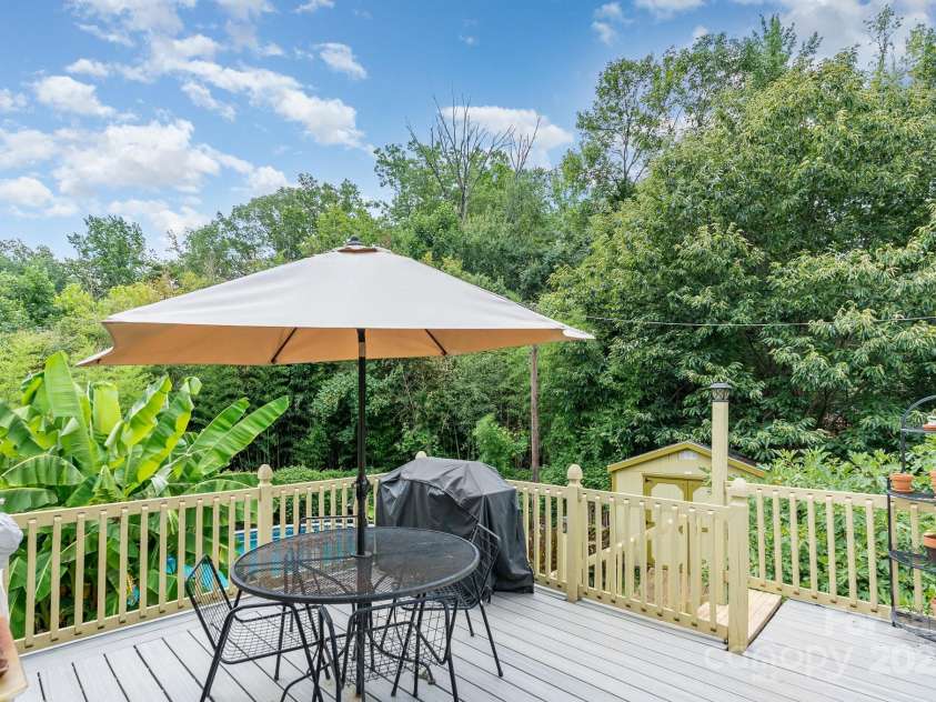 4124 Oakwood Road, Charlotte, NC 28269.  MLS# CAR4276165, YatesRealty ID 23335. Deck with gorgeous views