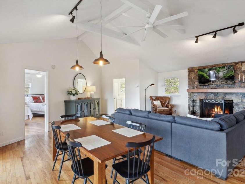 423 Grouse Thicket Road, Mars Hill, NC 28754.  MLS# CAR4220516, YatesRealty ID 23361. Open floor plan + vaulted ceilings + stone fireplace