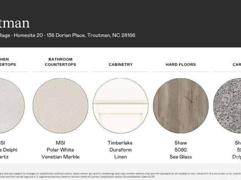 136 Dorian Place, Troutman, NC 28166.  MLS# CAR4272157, YatesRealty ID 23389. Selections