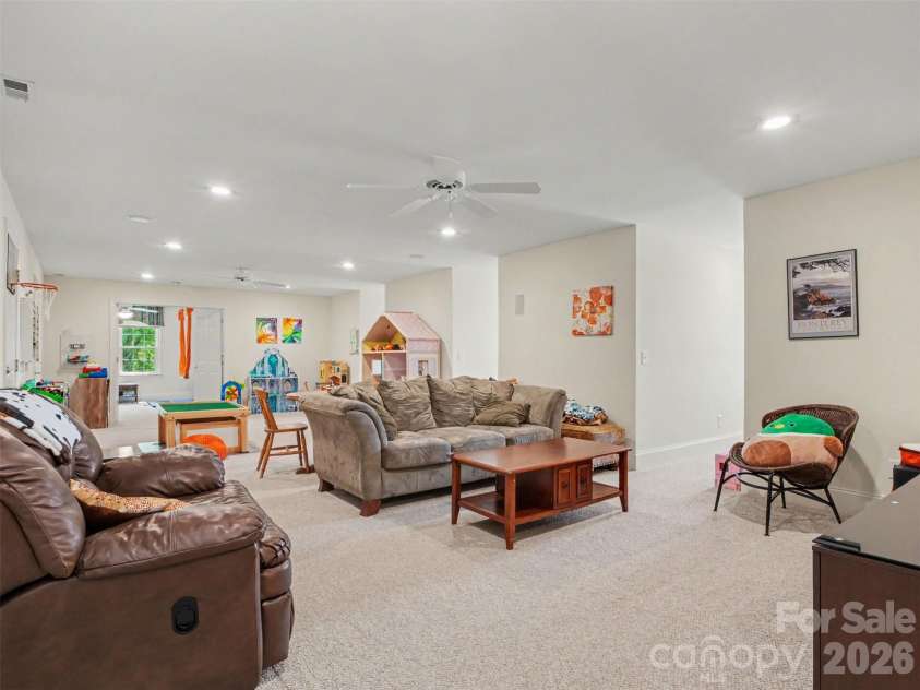 1422 Stone Gate Drive, Shelby, NC 28150.  MLS# CAR4358985, YatesRealty ID 23404. There is an enormous recreation room upstairs!