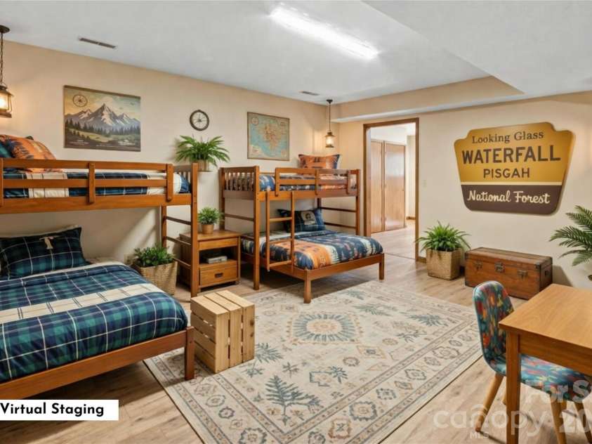 540 Chickadee Lane, Brevard, NC 28712.  MLS# CAR4363992, YatesRealty ID 23422. Virtual Staging - basement bed/bonus