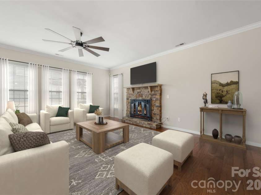 13929 Tilesford Lane, Huntersville, NC 28078.  MLS# CAR4199840, YatesRealty ID 23428. Virtually staged living room