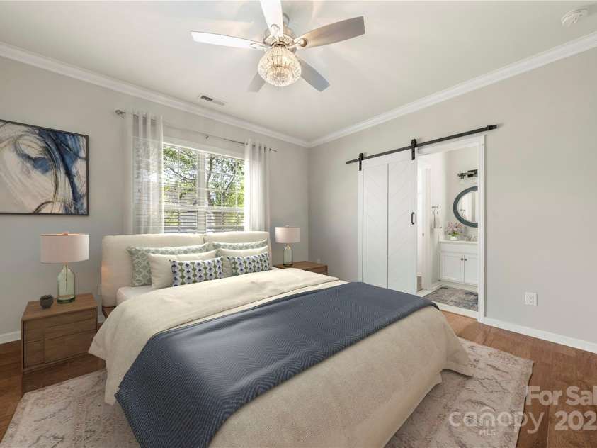 13929 Tilesford Lane, Huntersville, NC 28078.  MLS# CAR4199840, YatesRealty ID 23428. Virtually staged main level guest suite