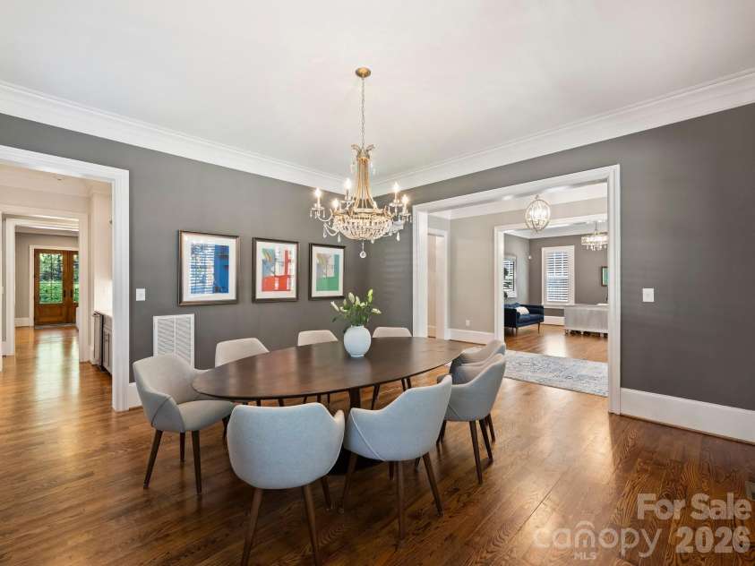2313 Richardson Drive, Charlotte, NC 28211.  MLS# CAR4382670, YatesRealty ID 23450. Dining room off foyer