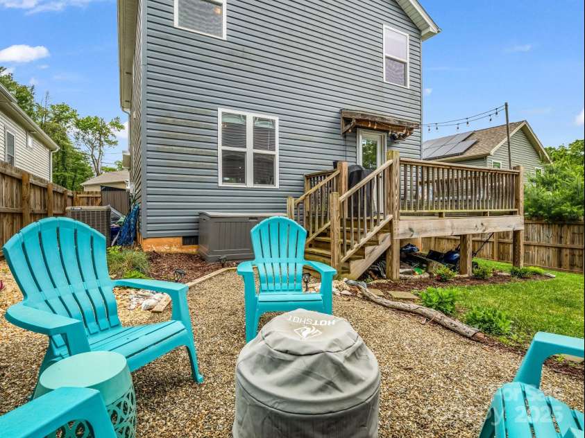 725 Center Street, Asheville, NC 28803.  MLS# CAR4262611, YatesRealty ID 23464. Fire Pit Area Back Yard