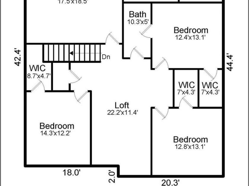 141 Wheatfield Road, Fletcher, NC 28732.  MLS# CAR4375463, YatesRealty ID 23468. Floor plan second level