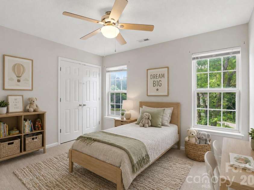 2881 Shadow Brook Court, Concord, NC 28027.  MLS# CAR4378881, YatesRealty ID 23476. Guest bedroom 2 - virtually staged