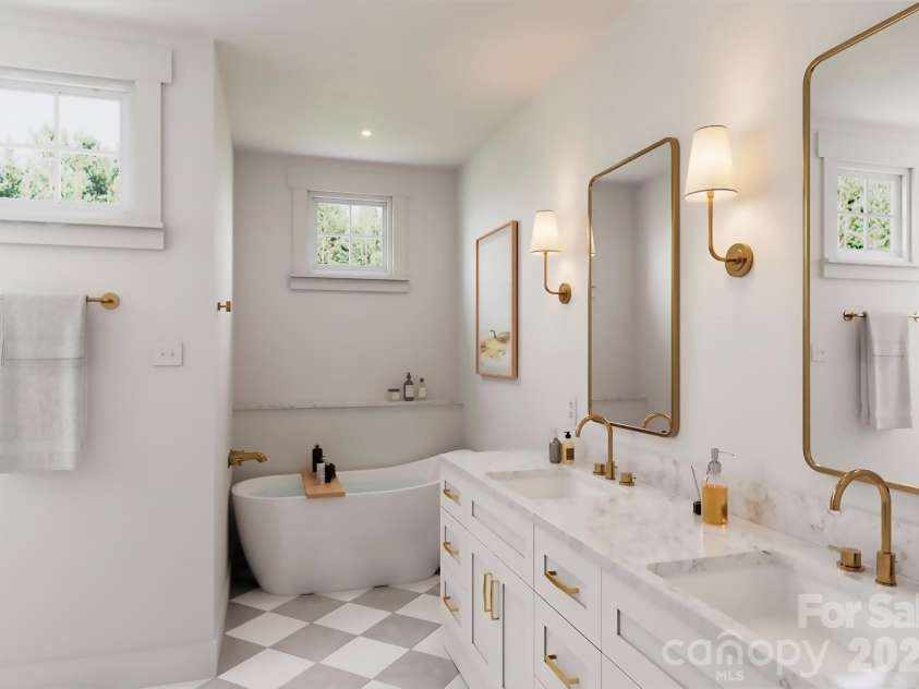 2906 Dogwood Avenue, Charlotte, NC 28206.  MLS# CAR4375359, YatesRealty ID 23477. Rendering Photo of Primary Bath