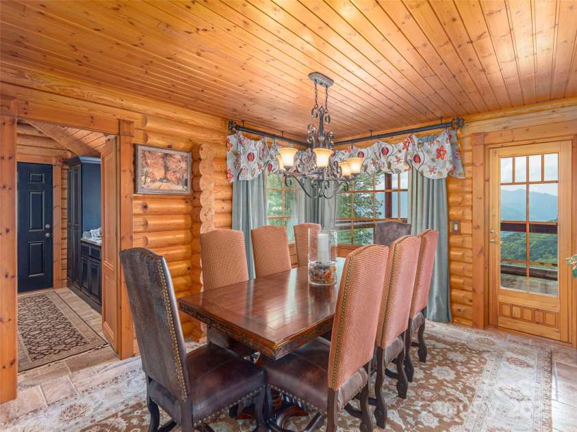 574 Leatherwood Drive, Maggie Valley, NC 28751.  MLS# CAR4275910, YatesRealty ID 23479. Main level dining area