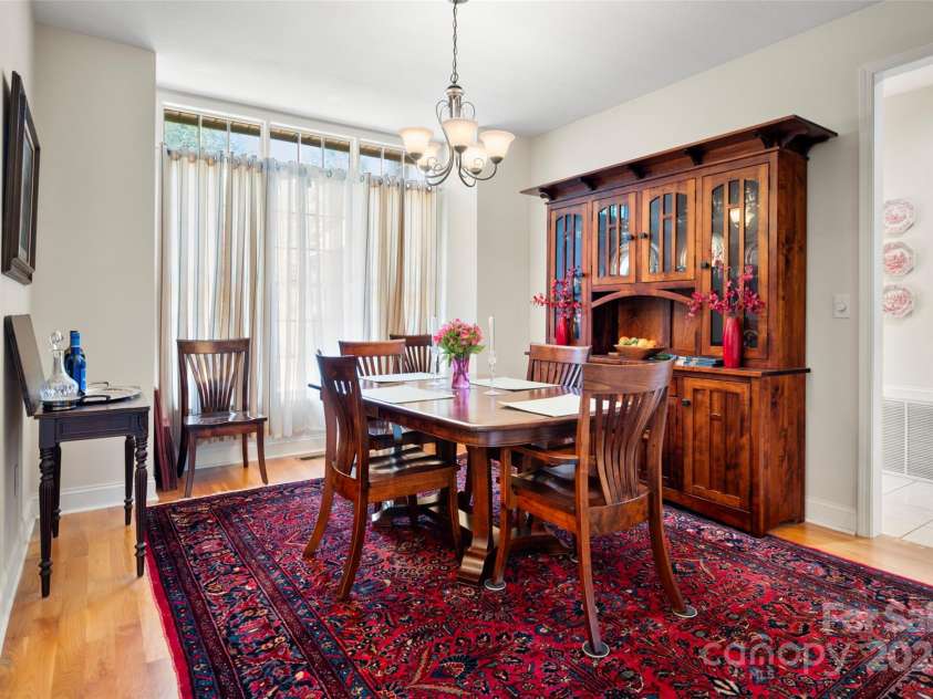 147 Bridge Lane, Tryon, NC 28782.  MLS# CAR4293368, YatesRealty ID 2348. Dining room
