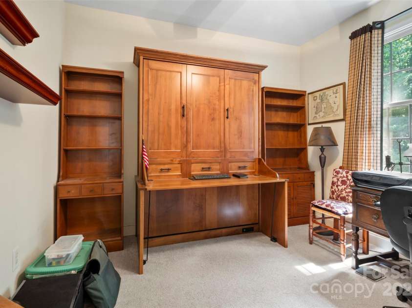 147 Bridge Lane, Tryon, NC 28782.  MLS# CAR4293368, YatesRealty ID 2348. Third bedroom/officeMurphy bed stays