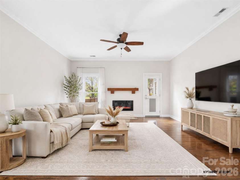20314 Colony Point Lane, Cornelius, NC 28031.  MLS# CAR4307478, YatesRealty ID 23530. Virtually Staged Living Room 