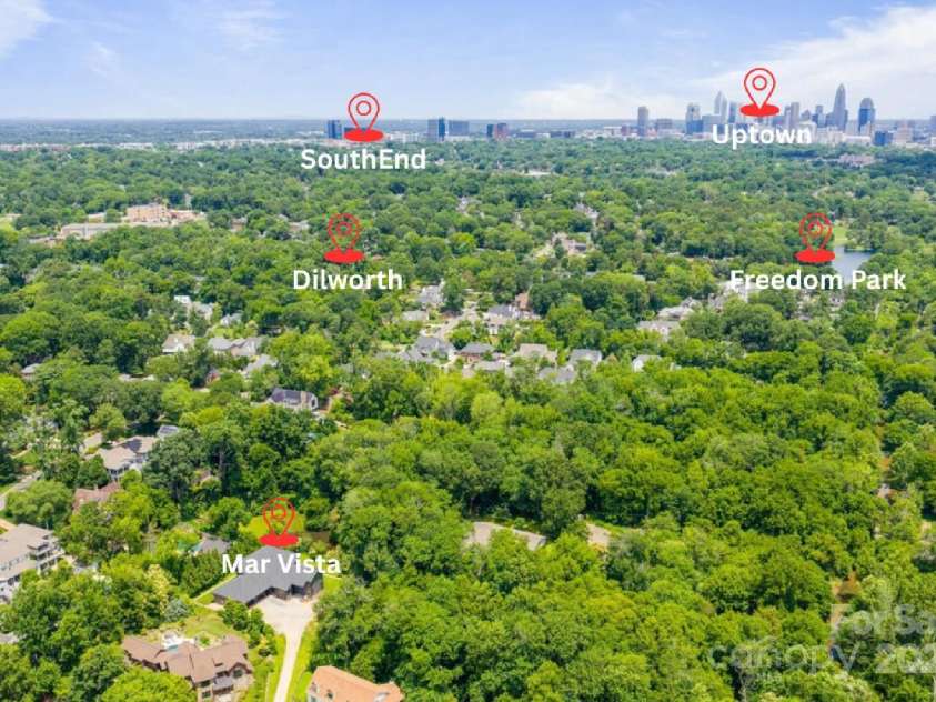 3304 Mar Vista Circle, Charlotte, NC 28209.  MLS# CAR4269142, YatesRealty ID 23531. Close proximity to Uptown Charlotte, airport, Dilworth, and popular Freedom Park