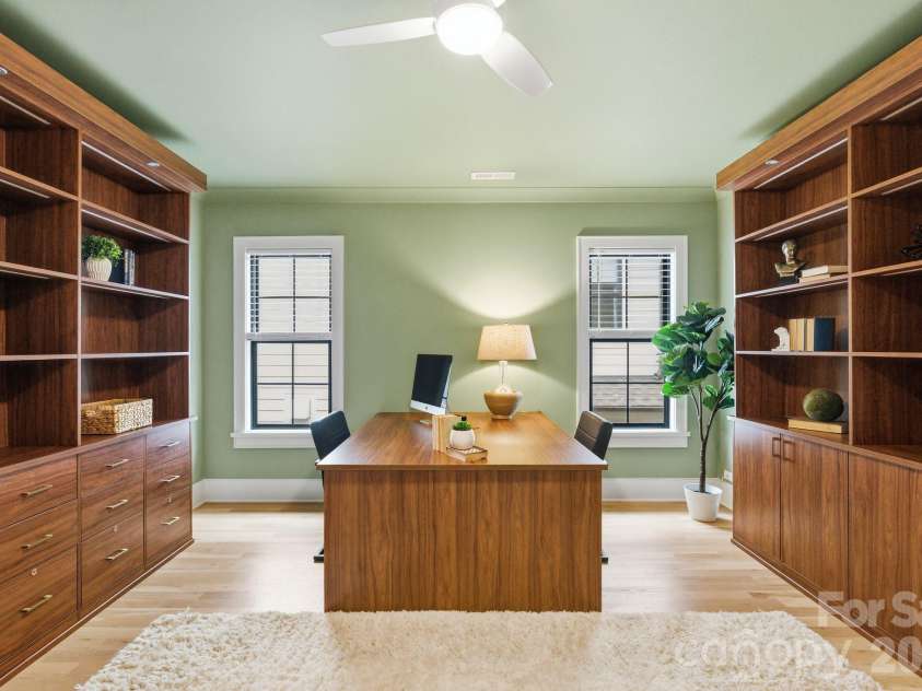 4328 Walker Road, Charlotte, NC 28211.  MLS# CAR4342591, YatesRealty ID 23543. Custom Built-in Office
