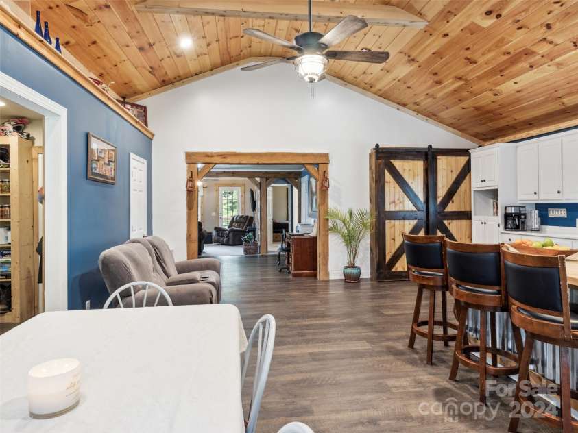 19314 Highway 221 Highway, Marion, NC 28752.  MLS# CAR4162448, YatesRealty ID 2355. Kitchen/dining toward greatroom