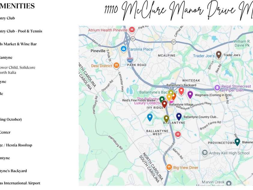 11110 Mcclure Manor Drive, Charlotte, NC 28277.  MLS# CAR4367790, YatesRealty ID 23555. 