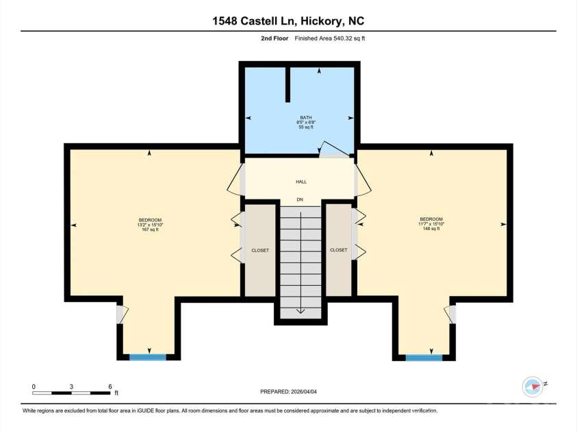 1548 Castell Lane, Hickory, NC 28601.  MLS# CAR4378823, YatesRealty ID 23578. Upstairs floor plan