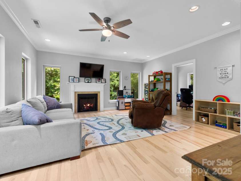 102 Gap Creek Road, Fletcher, NC 28732.  MLS# CAR4275624, YatesRealty ID 23580. 2nd Floor Living Room Featuring a 2nd Gas Fireplace for Those Cozy Movie Nights and Fun Holiday Space