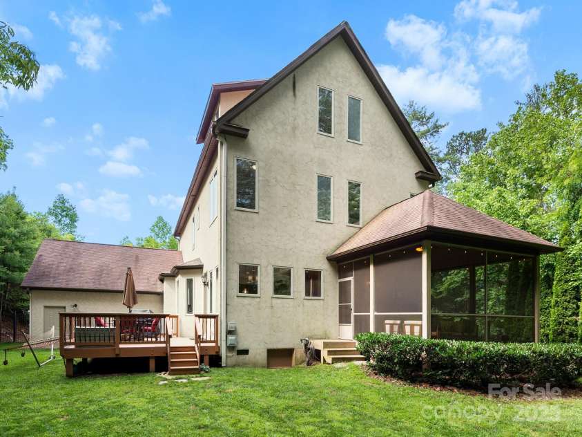 102 Gap Creek Road, Fletcher, NC 28732.  MLS# CAR4275624, YatesRealty ID 23580. Backyard, Rear of House