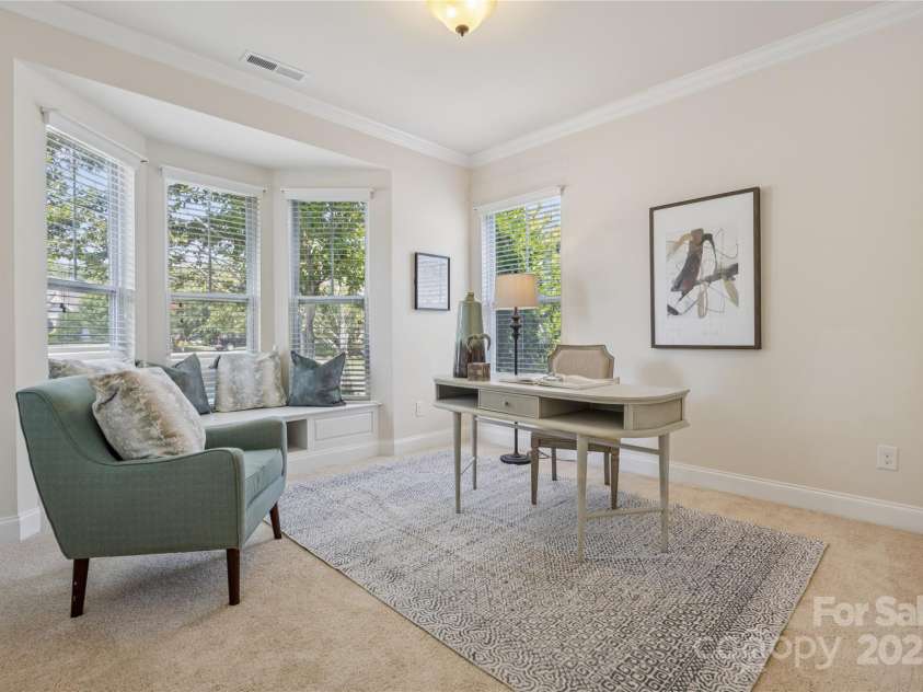 196 Hawks Creek Parkway, Fort Mill, SC 29708.  MLS# CAR4271545, YatesRealty ID 23591. Guest bedroom/office with bay window seating area