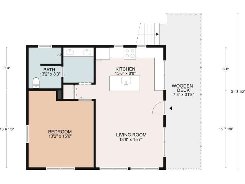 186 Sea Wish Way, Lake Lure, NC 28746.  MLS# CAR4364300, YatesRealty ID 23604. Main Level Floorplan - this is intered from the upstairs deck.